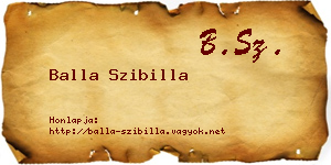 Balla Szibilla névjegykártya